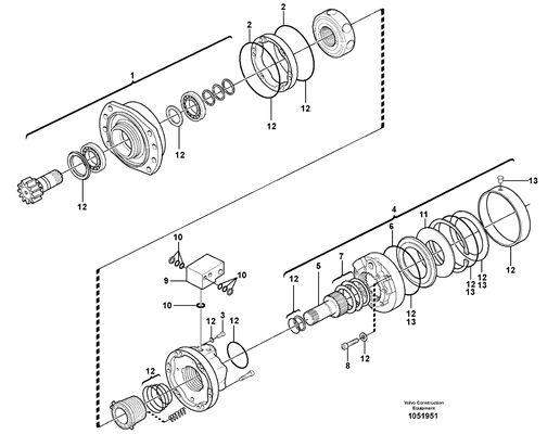 VOE990849 O-Ring Ekskavatör Yedek Parçaları VOE EC235C EC240B EC240C EC250D EC250E İçin