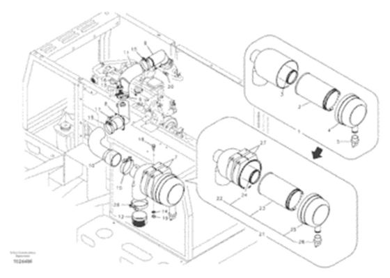 VOE14518258 VOE EC160B EC180B EC210B Hortum Giriş Sistemi Ekskavatör Yedek Parçaları