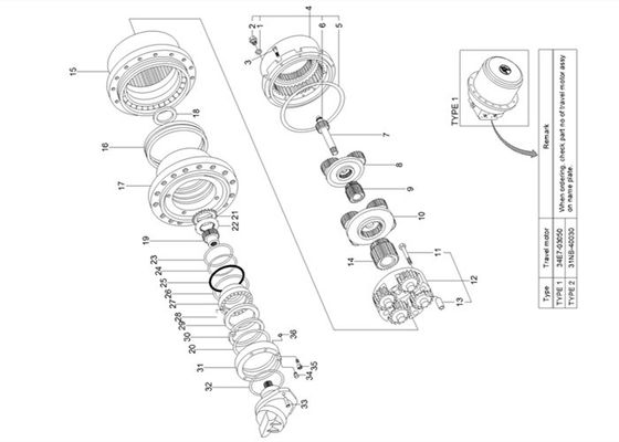 Hyundai Gear Ekskavatör için Güneş Dişli ZTAJ-00009 Seyahat Şanzıman R480LC9