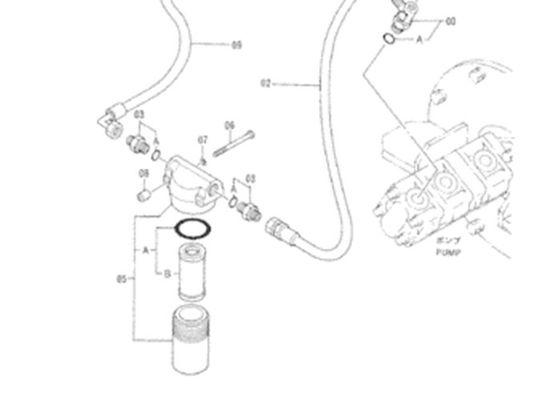 4294135 Hitachi EX40 EX55UR için Hidrolik Yağ Süzgeç Filtresi